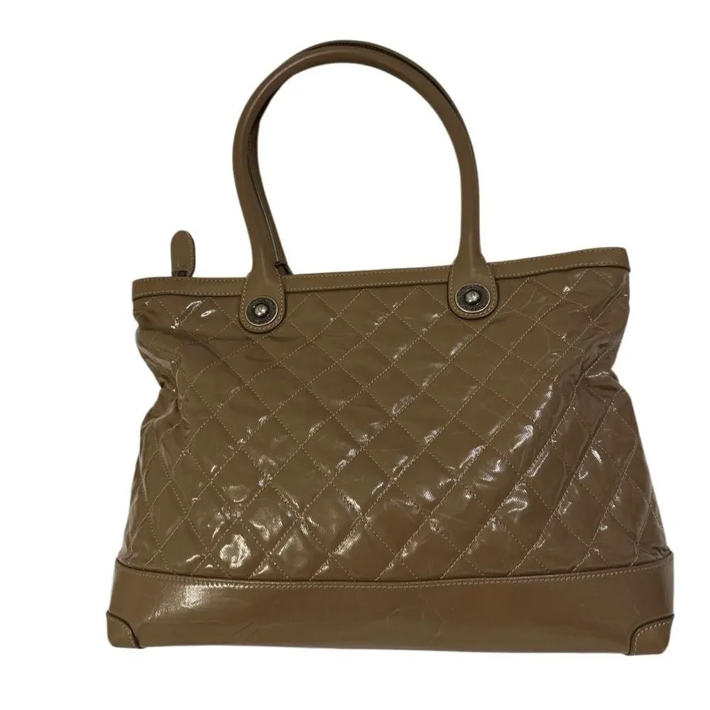 Chanel Tan Quilted Tote Bag with Structured Design